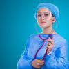 female doctor in scrubs