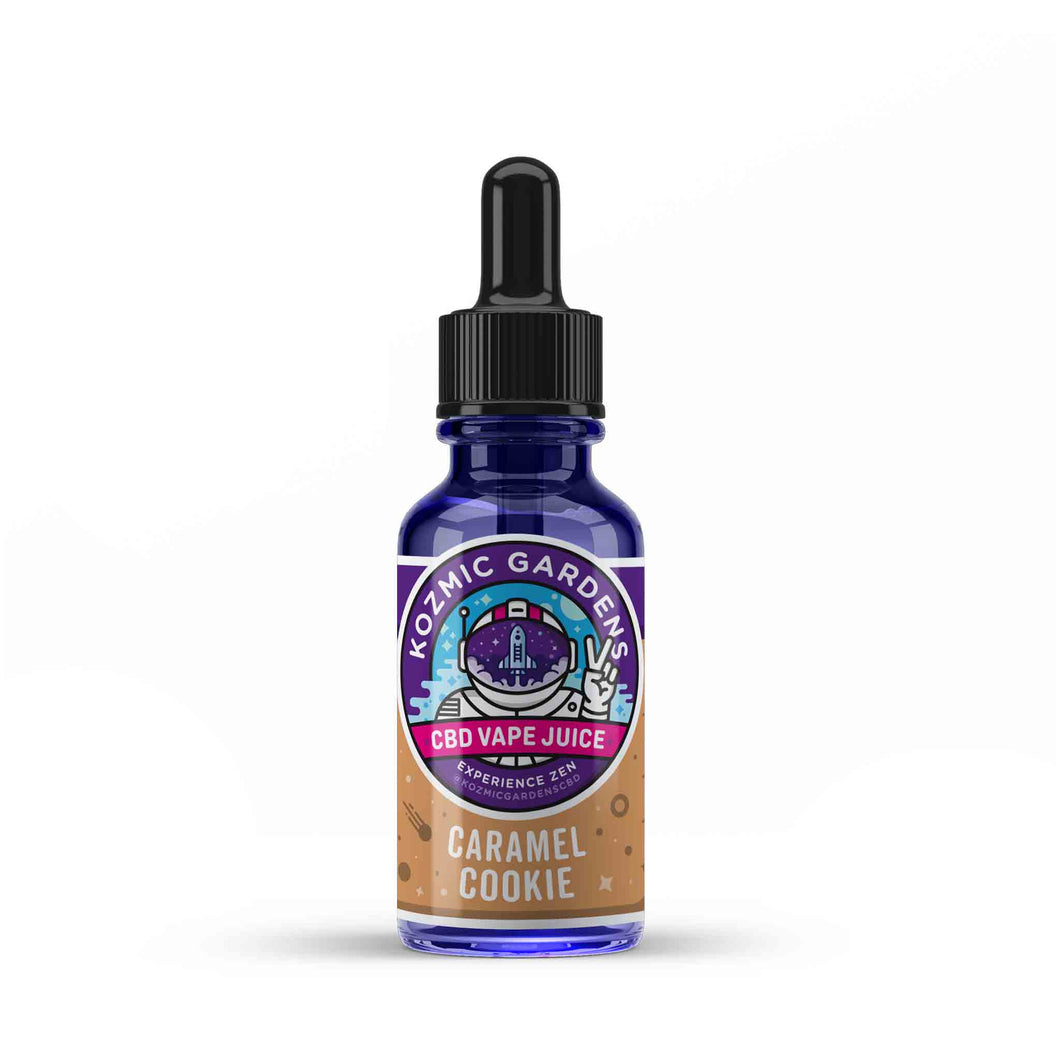 Naturally-Flavored Caramel Cookie CBD E-Liquid free of Tobacco and Nicotine. 