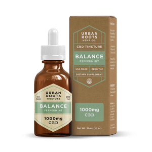 Urban Roots 1000mg CBD Balance Tincture. A smooth blend of coconut (MCT) oil, pure CBD, and peppermint formulated to boost the mood, manage pain, and reduce inflammation. 